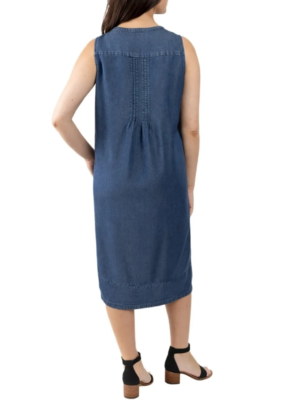 (6) ColdWater Creek Ladies Sleeveless Tencel Midi Dress - Picture 2 of 4